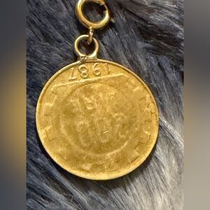 Vintage Lirm 925 Italy 1987 lire 200 Coin Pendant